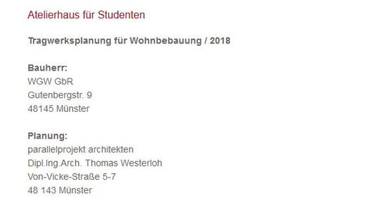 Atelierhaus für Studenten