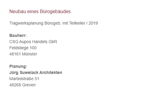 Tragwerksplanung Bürogeb. mit Teilkeller / 2019