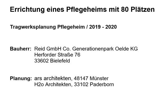 Errichtung eines Pflegeheims mit 80 Plätzen